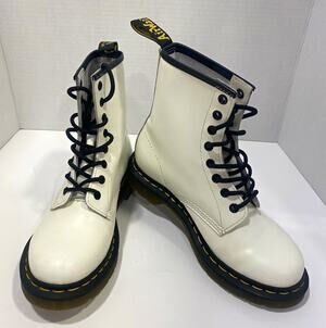 Dr Martens 1460 White 8 Eye Leather Combat Boots Women’s US 7 UK 5 EU 38